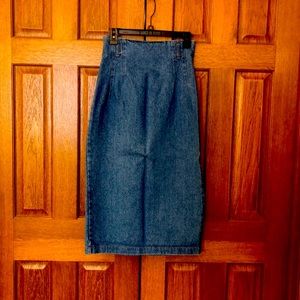 Long denim skirt